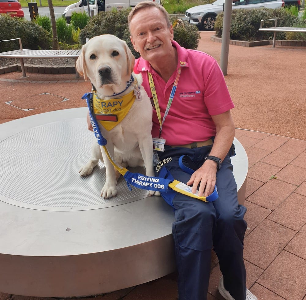 Holly our therapy dog and her owner Barry