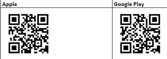 Apple and Google app store QR codes