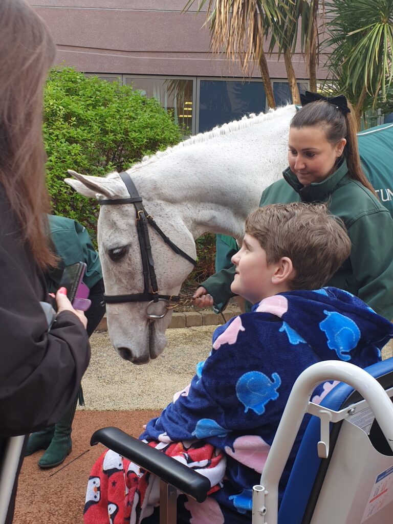 Child with racehorse Neptune Collonges