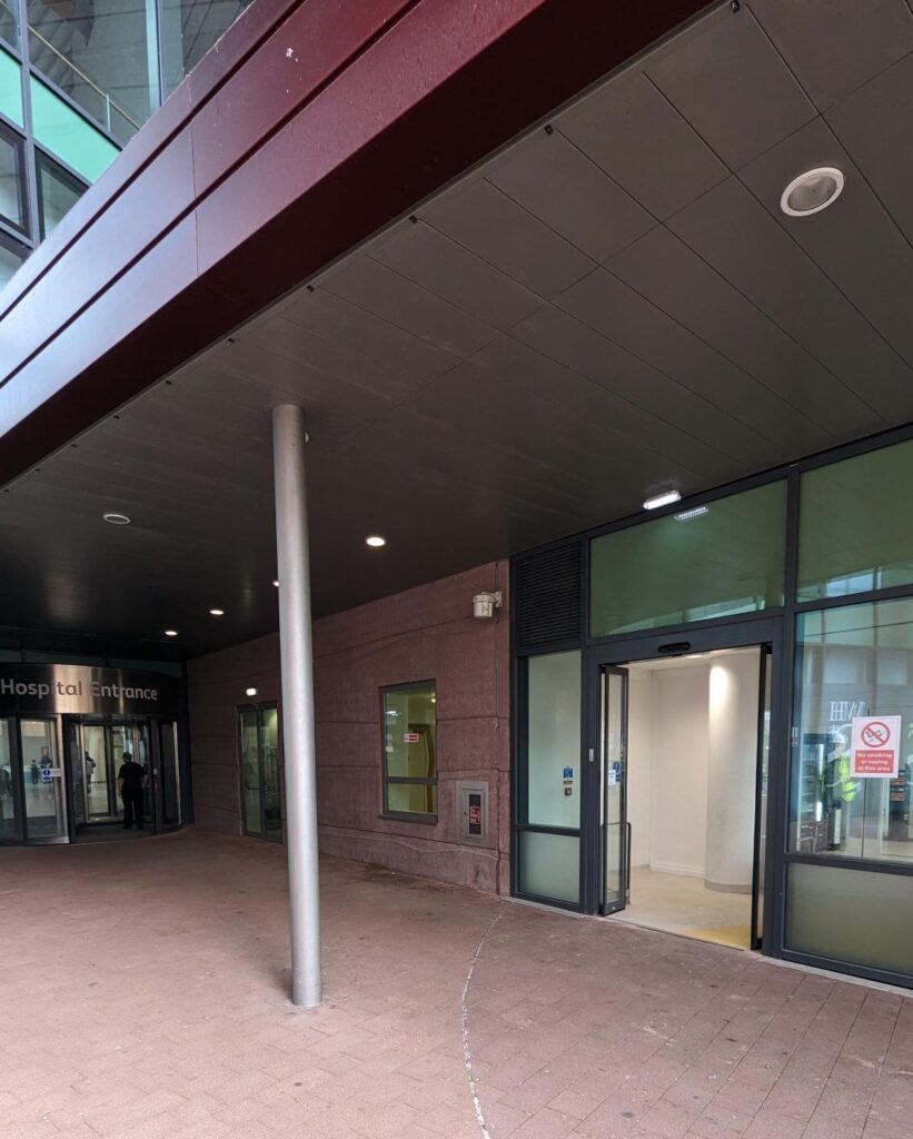 The side entrance to Alder Hey A&E