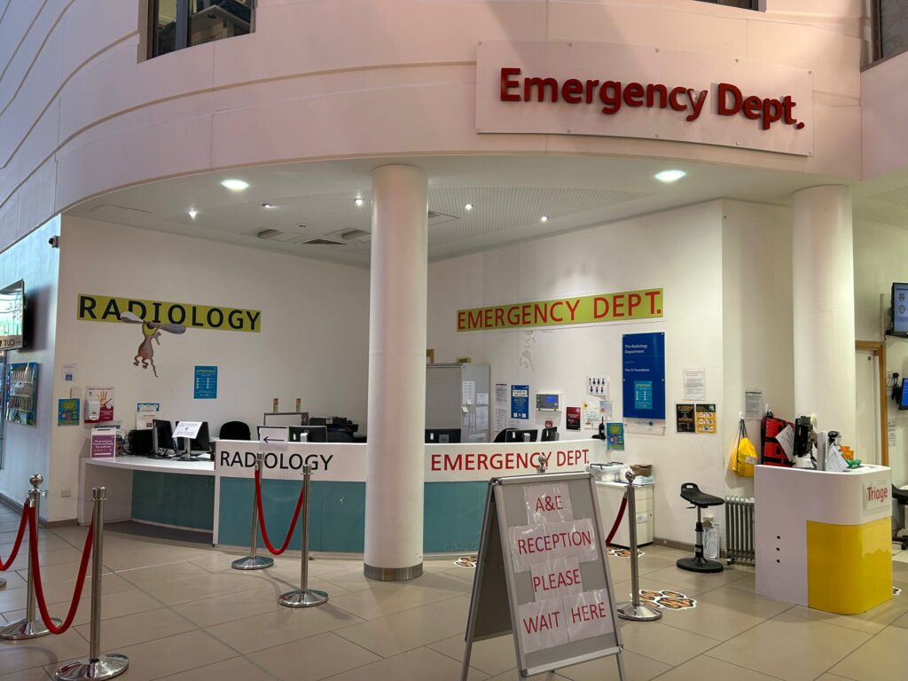 Alternate view of Alder Hey temporary A&E reception desk