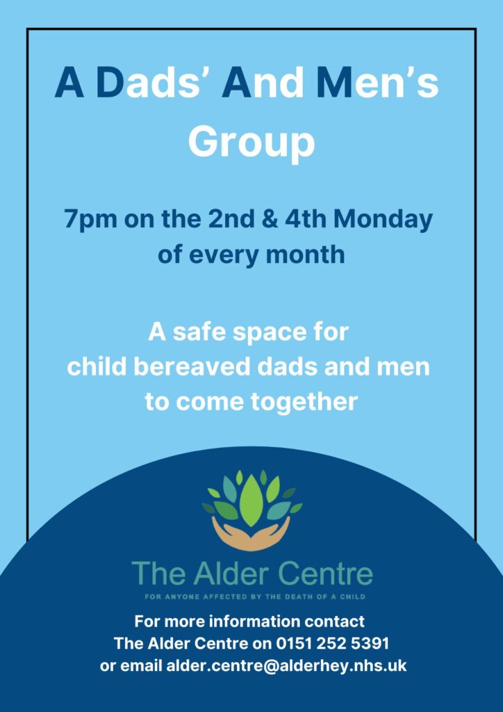 A poster for the ADAM men's support group at the Alder Centre