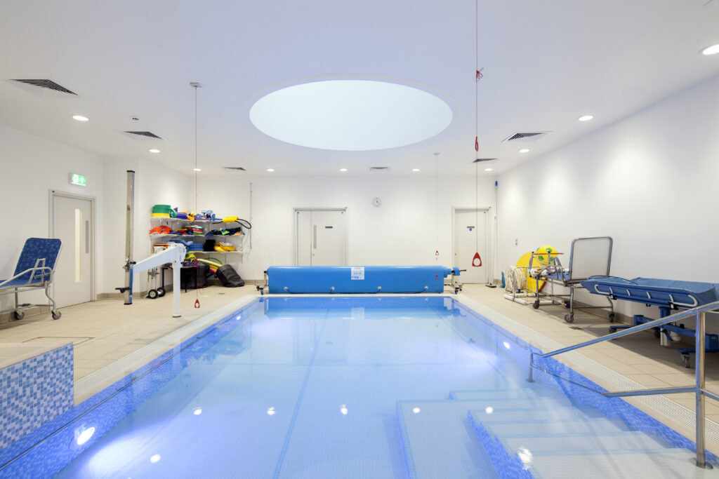 An alternative image of the hydrotherapy pool at Alder Hey.