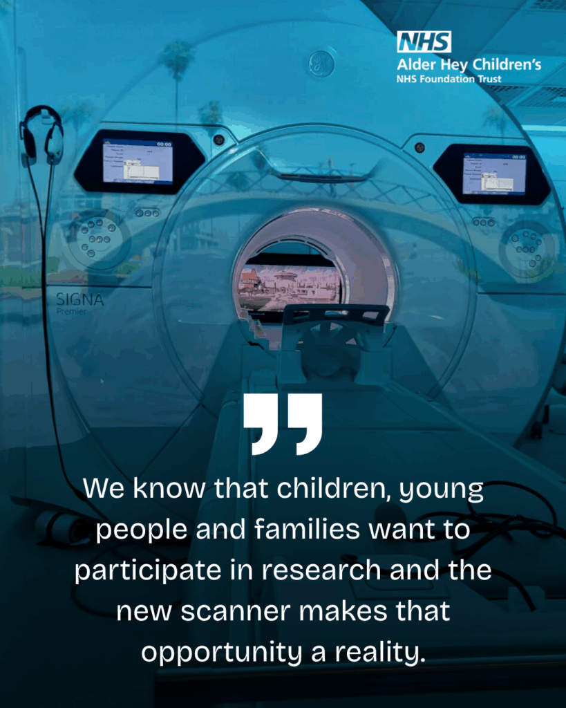 We know that children, young people and families want to participate in research and the new scanner makes that opportunity a reality.
