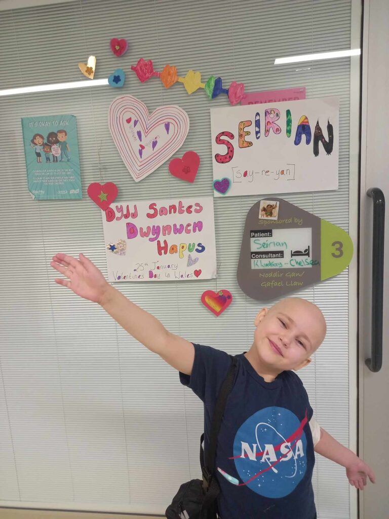 Seirian in hospital at Alder Hey