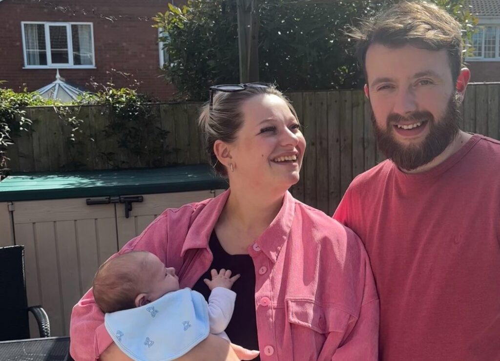 Ffredi as a baby with mum and dad
