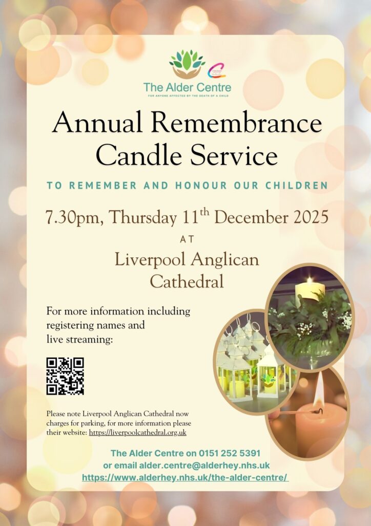 A poster advertising the 2025 Alder Centre Annual Remembrance Candle Service