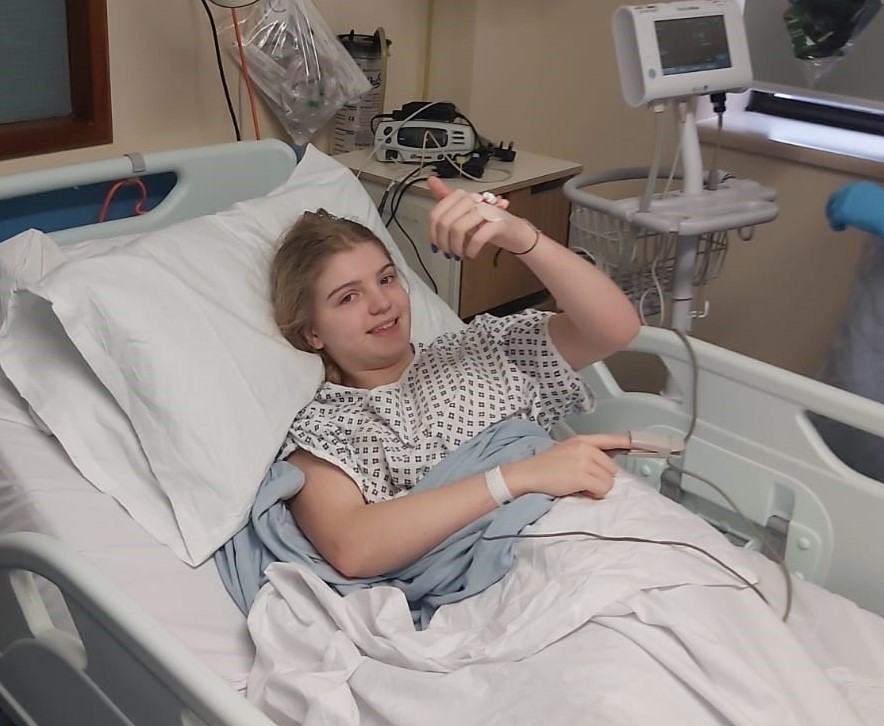 Daniella in hospital