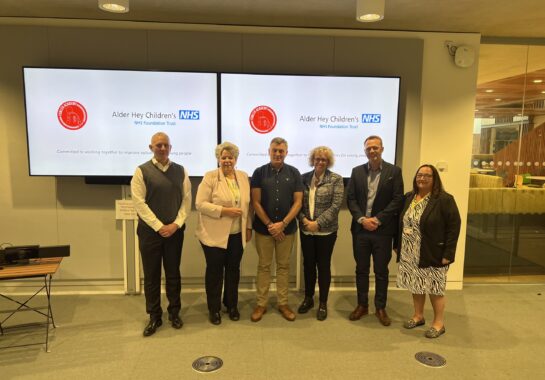 Alder Hey FEFA meeting July 2023. In this photo are representatives from Alder Hey and FEFA, as well as Ian Byrne MP.