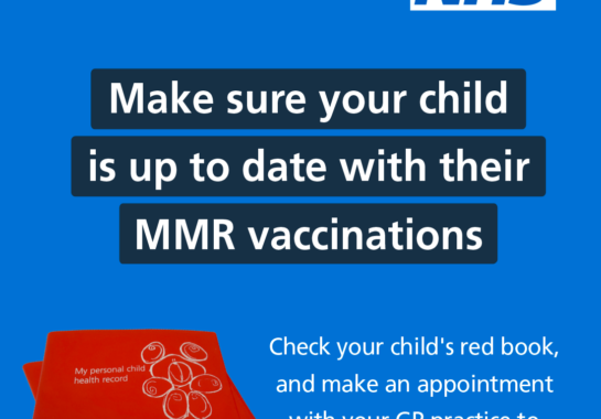 Image that says: 'Make sure your child is up to date red book'