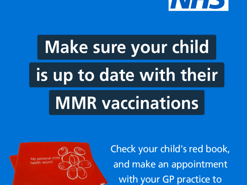 Image that says: 'Make sure your child is up to date red book'