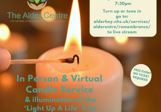 An image depicting details of the Alder Centre candle service on Thursday 14th December 2023