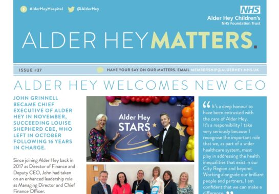 A screenshot of March 2025's Alder Hey Matters Newsletter