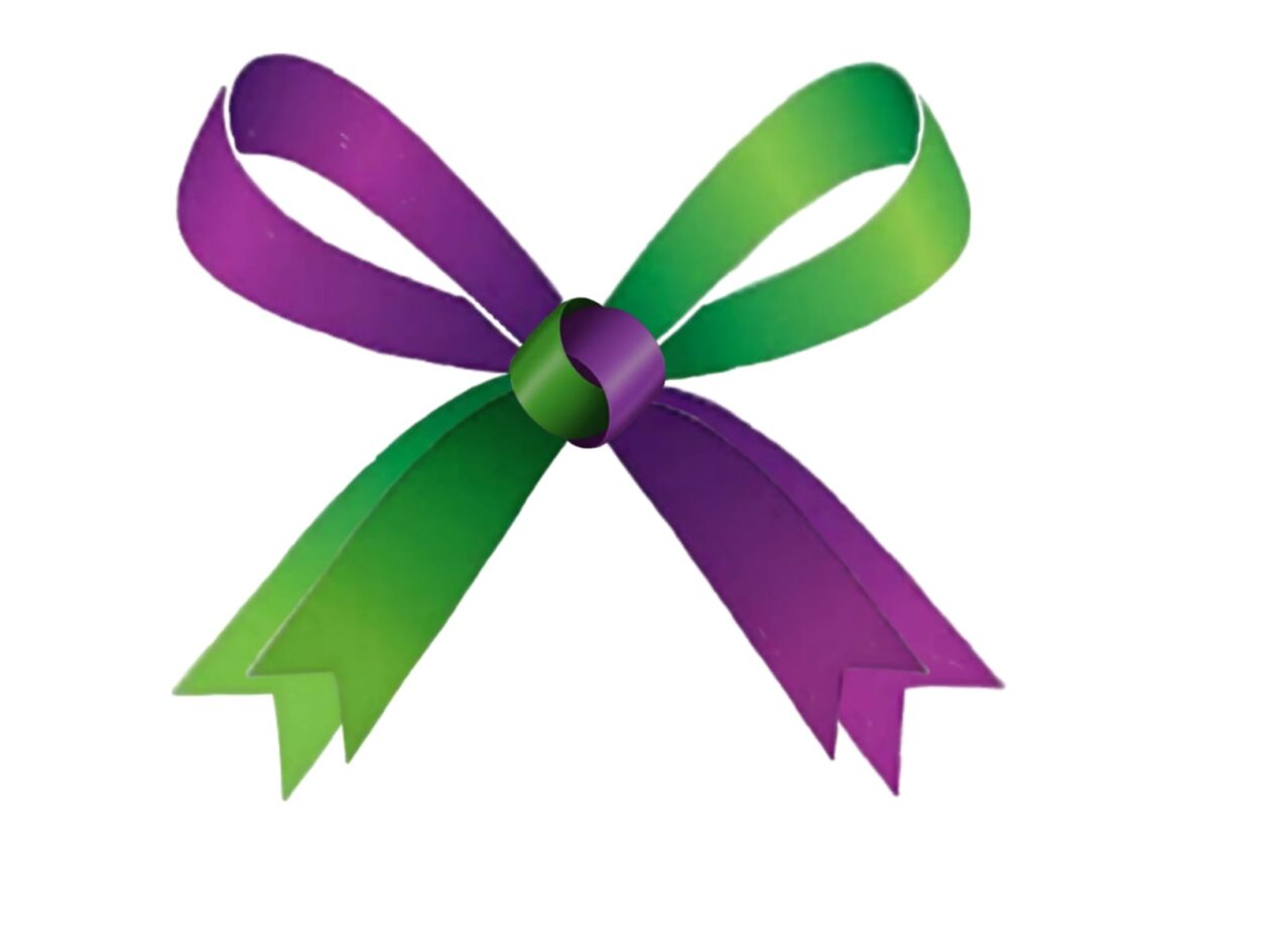 An image of a green and purple ribbon to mark Child Death Awareness Week.