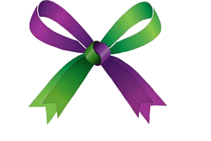 An image of a green and purple ribbon to mark Child Death Awareness Week.