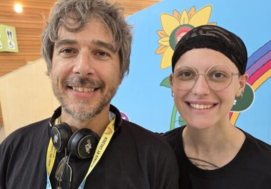 A picture of two representatives from CBBC's Operation Ouch! TV show