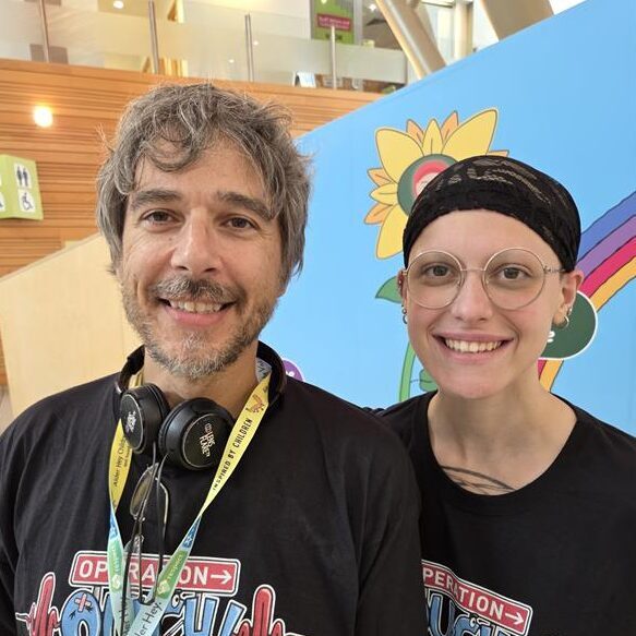 A picture of two representatives from CBBC's Operation Ouch! TV show