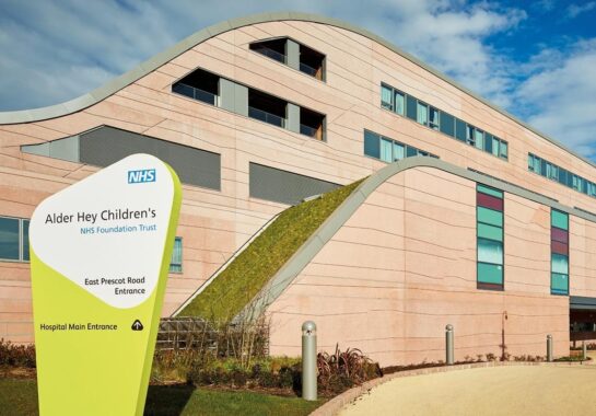 An image showing the outside of Alder Hey Children's NHS Foundation Trust in Liverpool