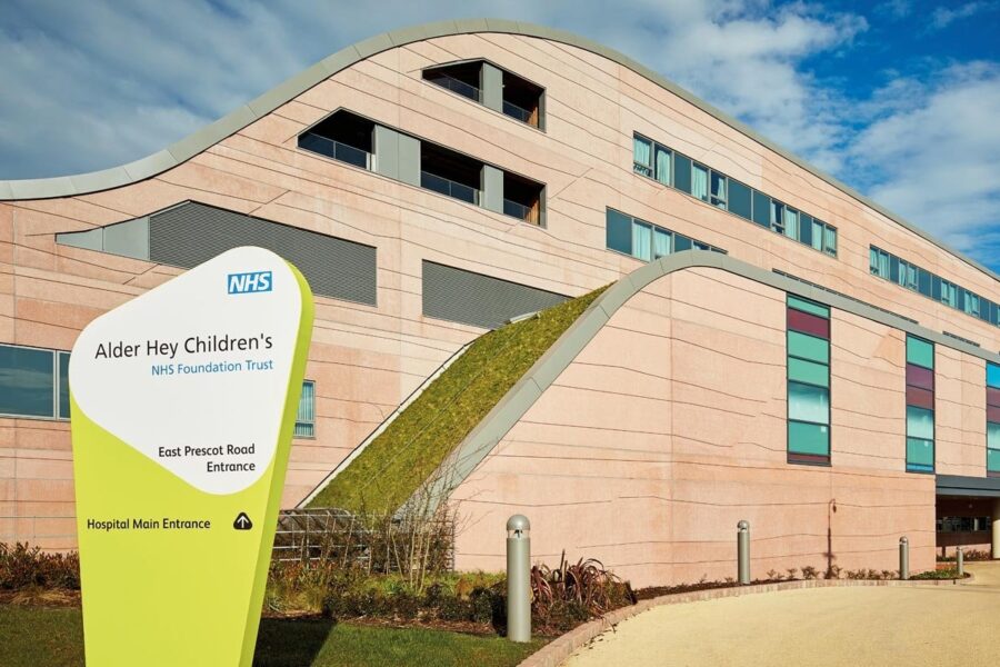 An image showing the outside of Alder Hey Children's NHS Foundation Trust in Liverpool