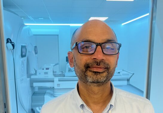 Professor Shivaram Avula outside the MRI scanner.