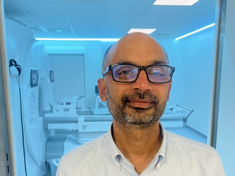 Professor Shivaram Avula outside the MRI scanner.