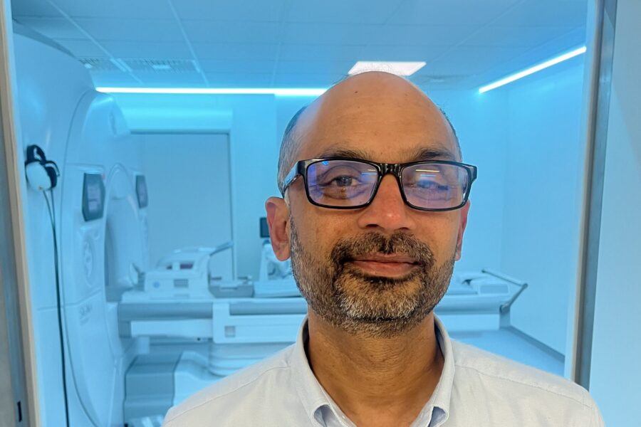 Professor Shivaram Avula outside the MRI scanner.