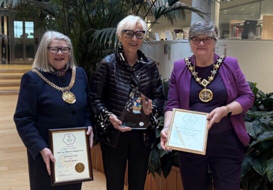 Alder Hey Chair Dame Jo Williams with the Lord Mayor of Rochdale, Councillor Janet Emsley, and the Lord Mayor of Liverpool, Councillor Barbara Murray.