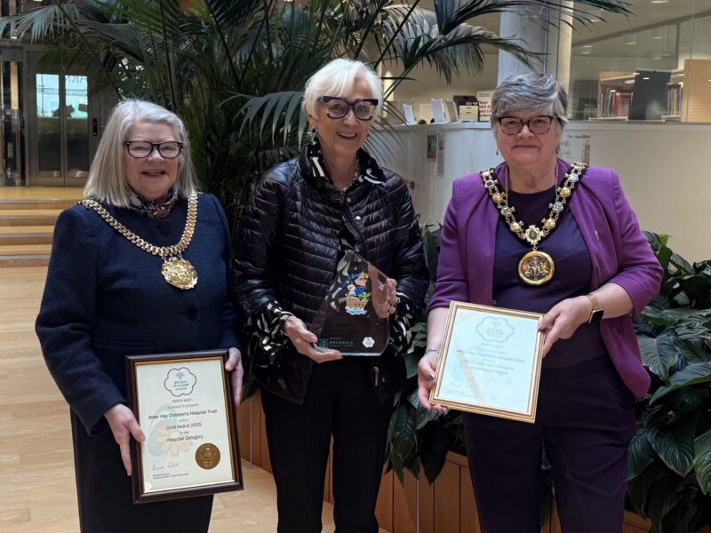 Alder Hey Chair Dame Jo Williams with the Lord Mayor of Rochdale, Councillor Janet Emsley, and the Lord Mayor of Liverpool, Councillor Barbara Murray.