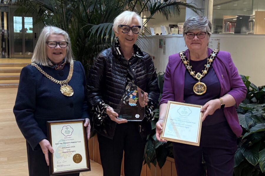 Alder Hey Chair Dame Jo Williams with the Lord Mayor of Rochdale, Councillor Janet Emsley, and the Lord Mayor of Liverpool, Councillor Barbara Murray.
