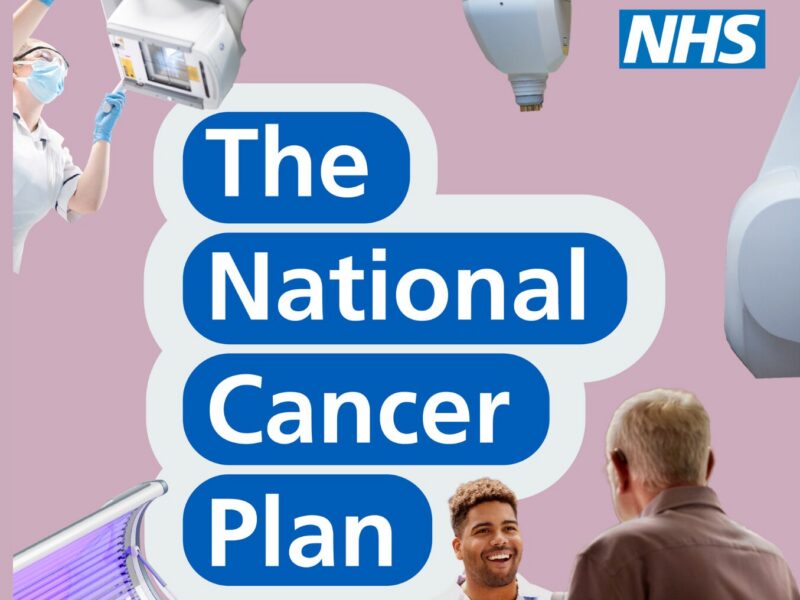 Image which says The NHS National Cancer Plan.