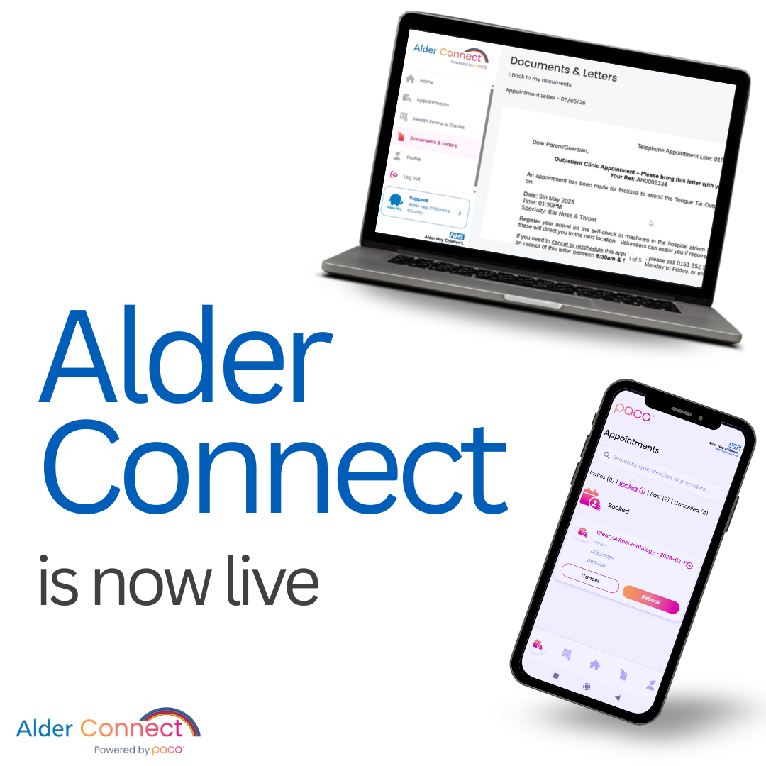 Image of a laptop and mobile with Alder Connect is now live written