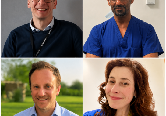 Photo of four Alder Hey staff top left is David Wright, top right is Pudrique Sharm, bottom left is Roger Walton, bottom right is Vitty Bucknall