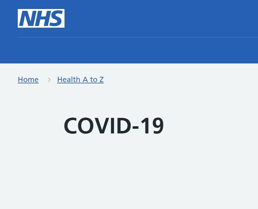 NHS Conditions COVID screenshot