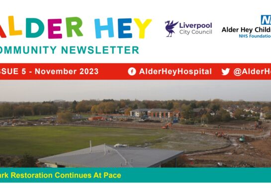 A screenshot taken from the online version of the latest Alder Hey Community Newsletter