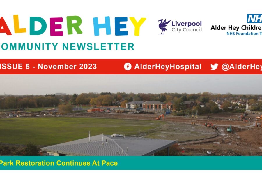 A screenshot taken from the online version of the latest Alder Hey Community Newsletter