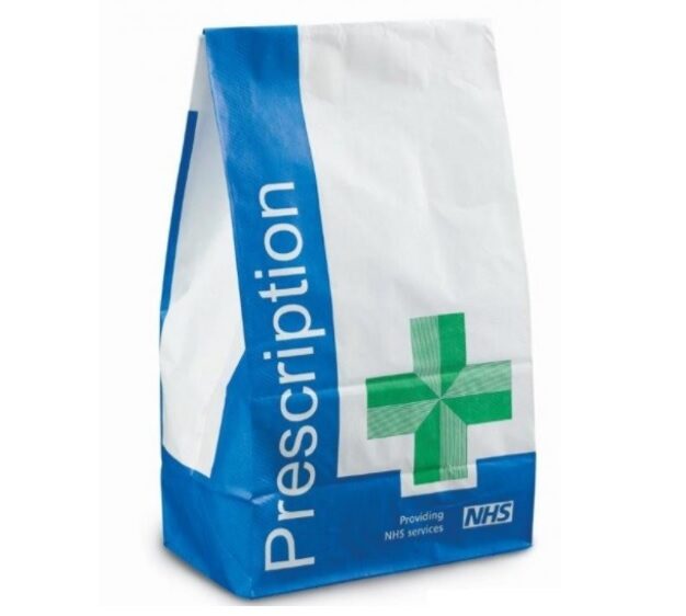 An image of an NHS prescription bag