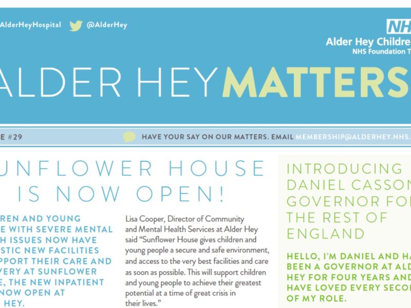 Alder Hey Matters front cover June 2023