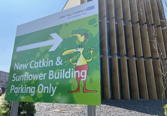 Parking sign for Catkin Centreand Sunflower House